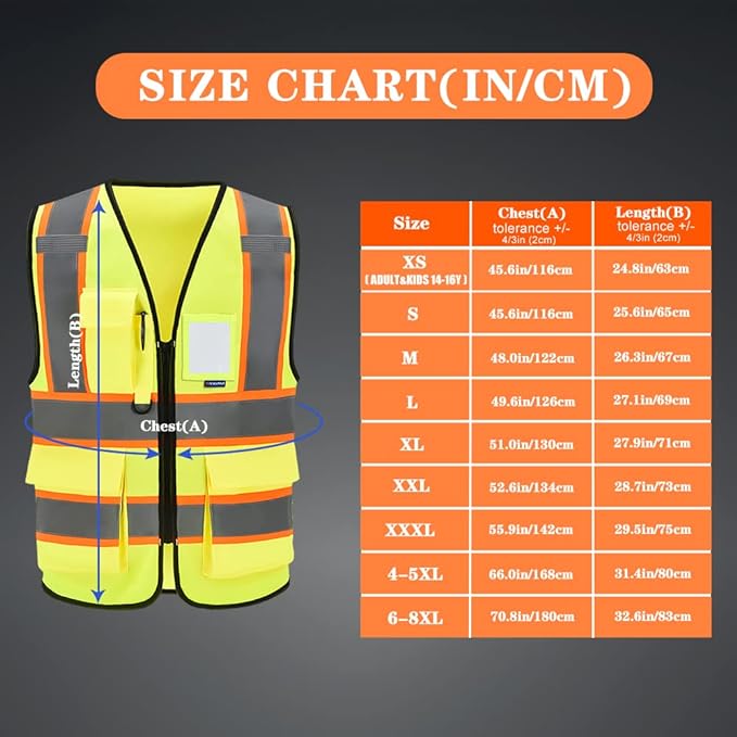 AYKRM Custom Logo Personalised Printed High Visibility Reflective 2 two tone work construction Safety Vest
