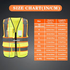 AYKRM 11 color High Vis Reflective Safety Vest for Women Men Security Pocket Zipper
