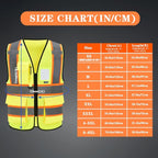 AYKRM 11 color High Vis Reflective Safety Vest for Women Men Security Pocket Zipper