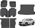 Hutisya-Floor Mats & Cargo Liner with Backrest Set Fit for Honda HR-V 2016-2022 FWD All Weather Protection Anti-Slip & Durable TPE Full Set Liners Automotive Accessories-Black