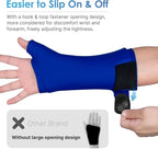 ComfiTECH Wrist Ice Pack Wrap 2 Pack, Flexible Hand Ice Pack for Carpal Tunnel, Thumb & Forearm, Reusable Gel Cold Sleeve with Adjustable Strap for Comfort and Support, Blue, Large