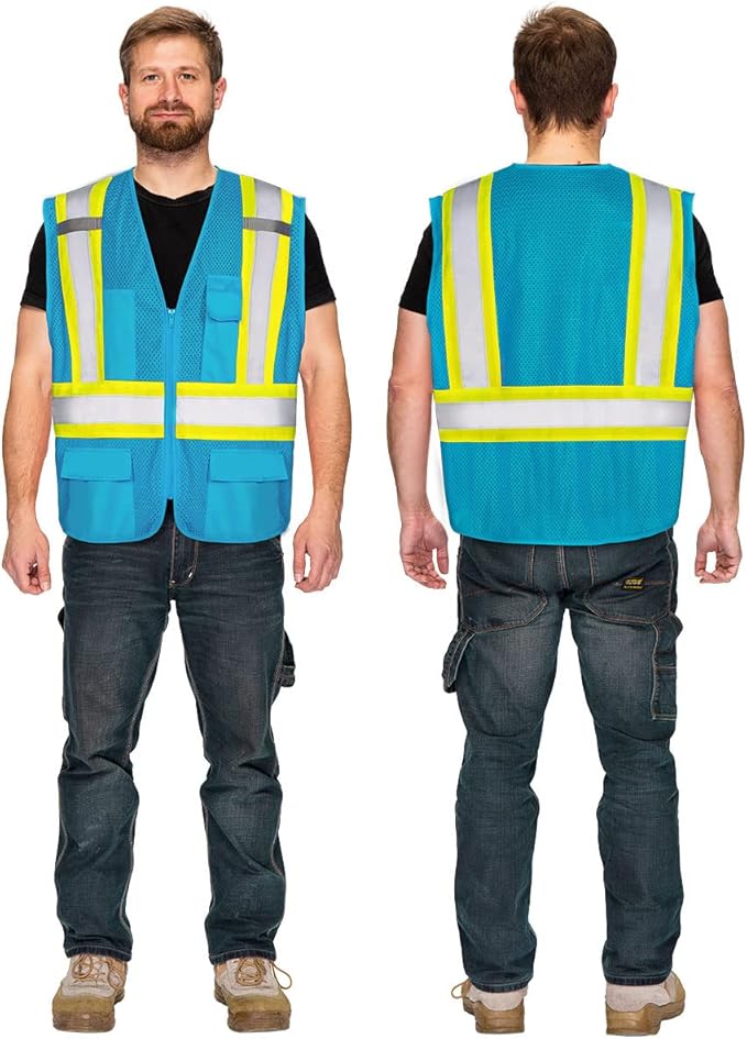 KAYGO Safety Vest with Pockets - High Visibility Reflective Vest ANSI Class 2 Construction Vest