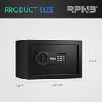 RPNB Deluxe Safe and Lock Box, Digital Keypad Safe Box, Steel Alloy Small Safes, Keypad Lock, Perfect for Home Office Hotel Business Jewelry Cash Use Storage