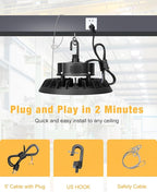 UFO LED High Bay Light 150W 6 Pack, High Bay LED Shop Light 22,500LM 0-10V Dimmable, 5' Cable with US Plug, Hanging Hook, Safe Rope, ETL Listed High Bay Light for Warehouse Factory Barn Shop