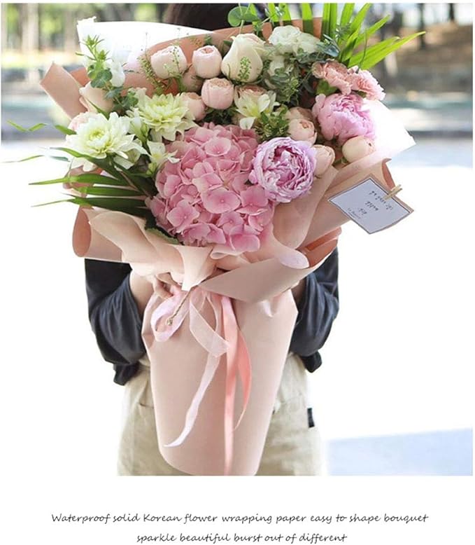 FWSA WRAPS Flower Wrapping Paper Roll Korean Red Floral Bouquet Packing Supplies Waterproof Fresh Flowers Gift Packaging Paper for Flowers Bouquets (COLOR 11)