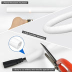 Split Braided Cable Sleeve，Flexible Wire Loom Tubing, Automotive Cord Protector Pet Proof, Cable Management for Computer TV Electric Wires Harness 16ft (White, 16mm（5/8")