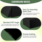 12"x9"x4" Shipping Boxes Set of 5, Black Corrugated Cardboard Box Literature Mailer