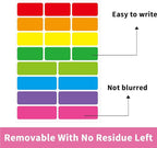 STARLIBOO Removable Labels, Removable Colored Labels Stickers, Self-Adhesive Rectangular Stickers Water/Oil/Tear Resistant for Storage/Classroom/Home (2 Size, 300 Labels)