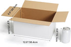 CRUGLA 12x8x6 White Shipping Boxes Set of 15, White Corrugated Cardboard Boxes for Small Business Shipping Mailing Packing