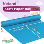 PerkHomy 24" x 1,440" (120') Lake Blue Kraft Paper Roll for Craft Bulletin Board Paper Art Table Covering Crafting Gift Wrapping Bouquet Packing Parcel 80GSM 55LB (Lake Blue, 24" x 120')