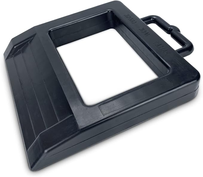 ROBLOCK Rubber Pallet Jack Chock Heavy Duty Wheel Chock, Pallet Jack Stopper for Truck 14.2" Length x 11.2" Width x 2" Height (1 Pack, Black)