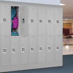 Salsbury Industries 62352GY-U Unassembled Standard Metal Locker with Double Tier,Grey