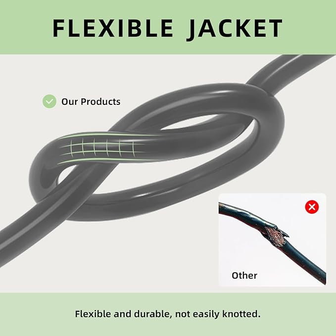 EP 25 Ft Outdoor Extension Cord, 12/3 SJTW Heavy Duty Extension Cable with 3 Prong Grounded Plug, 15 AMP Power Cord for Lawn, Garden, Appliances, Gray