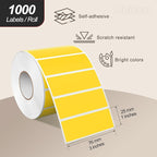 3 × 1 Inches Yellow Rectangle Color Coding Labels 1000 PCS, Self-Adhesive Writable Waterproof Vinyl Blank Sticker Roll for Office Home School Business