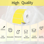 2x1 Inch Thermal Labels, Waterproof Thermal Printer Stickers, Self-Adhesive Shipping Label Printer Sticker for Barcode, Name, Address, 300 Labels/Roll- Yellow