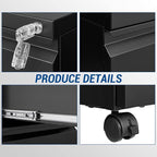 2 Drawer Vertical File Cabinet - Mobile Filling Cabinet with Lock for Legal/Letter Files - Office Storage File Cabinet with Wheels Under Desk - Assembly Required
