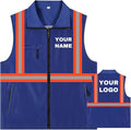 YOWESHOP Lightweight Zip-Up Safety Vest with Pockets for Outdoor Activities,Custom Logo Sleeveless Windbreaker