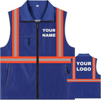YOWESHOP Lightweight Zip-Up Safety Vest with Pockets for Outdoor Activities,Custom Logo Sleeveless Windbreaker