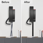 Rubber Bond TV Cord Hider Cable Protector - Strong Self Adhesive Wall Cord Cover Cable Hider - Low Profile Cable Management Wall Cord Concealer Cable Raceway (Black, 6 Feet)