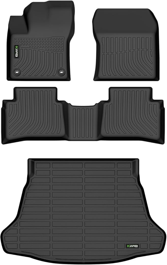 HAFIDI® Floor Mats & Cargo Liner for 2016-2022 Toyota Prius (Not for Prius Prime & Prius v & Prius c) Car Mats for Prius All Weather Floor Liners Protection TPE Automotive Accessories - Black