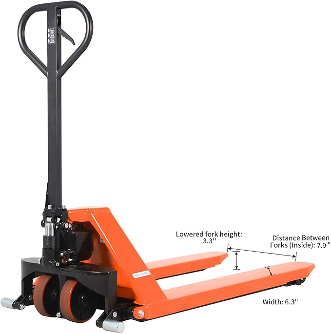 APOLLO Manual Scissor Pallet Jack High Lift Hand Truck 2200lbs Capacity 45" Lx21 W Fork Size for Material Handling Only Suitable for Open-Bottom Pallets