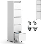 5 Drawer File Cabinet with Wheels,Metal Mobile Filing Cabinets with Lock,Vertical File Cabinet for Home Office,Heavy Duty Storage Cabinet for A4/Letter/Legal Size File,Assembly Required