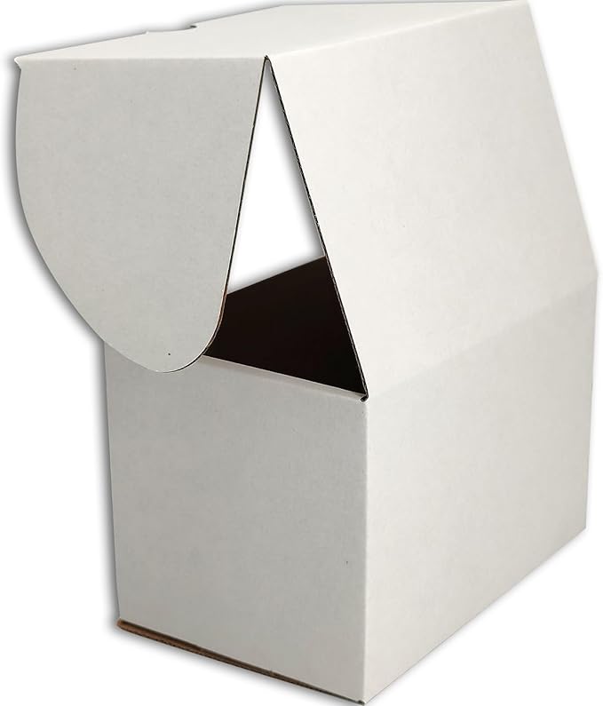 8x6x6 inches Small Shipping Boxes Set of 25 - White Mailer Corrugated Cardboard Boxes for Shipping Packaging Mailing Products