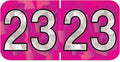 2023 Year Stickers, Doctor Stuff 2023 Chart Stickers, Holographic Fuchsia Colored, USA Made Year Labels for End Tab File Folders, 500 Labels per Roll, 1 Roll, 3/4" x 1-1/2"