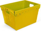 Hudson Exchange 18.25 x 13.25 x 11.75 (3 Pack) Corrugated Space Age Handled Storage Container Mail Tote, Yellow