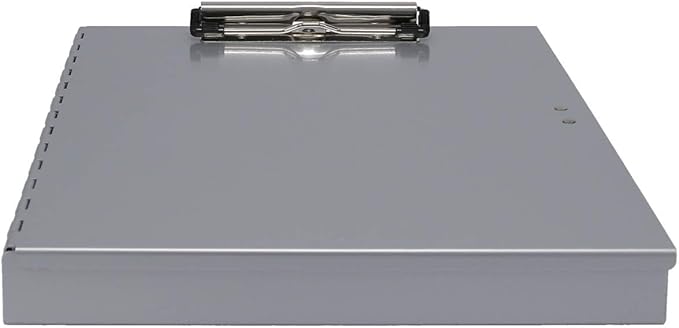 Saunders Tuffwriter Recycled Aluminum Storage Clipboard, 0.5" Clip Capacity, Holds 8.5 x 11 Sheets, Silver