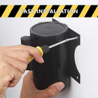 A-KARCK Wall Mount Retractable Belt 16 Foot, Crowd Control Wall Barrier with Steel Case Black and Yellow Belt with Danger - Keep Off