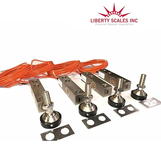 Liberty GX-1-5k lb (Large Envelope) NTEP Shear Beam Load Cell Sensors for Platform Floor Scale with Feet & Spacers | Stainless Steel