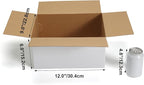 CRUGLA 12x9x6 White Shipping Boxes Set of 15, White Corrugated Cardboard Boxes for Small Business Shipping Mailing Packing