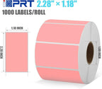 iDPRT 2.28' 1.18' Multi-Purpose Direct Thermal Labels (58mm30mm), Self-Adhesive Thermal Sticker for Address, Barcode, Compatible with iDPRT, Rollo, Zebra, etc, 1 Roll - 1000pcs, Pink
