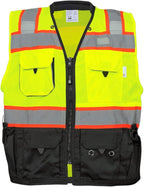 Global Glove GLO-099 Premium High-Visibility Surveyors Safety Vest, Lightweight and Breathable, Zipper Closure, 9 Pockets