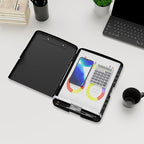 Plastic Clipboard with Storage, 8.5 x 11 Storage Organization Box Side-Opening, Heavy Duty Clip Board with Pen Holder and Paper Folder for Nurses, Teachers, Office & School Supply, Black