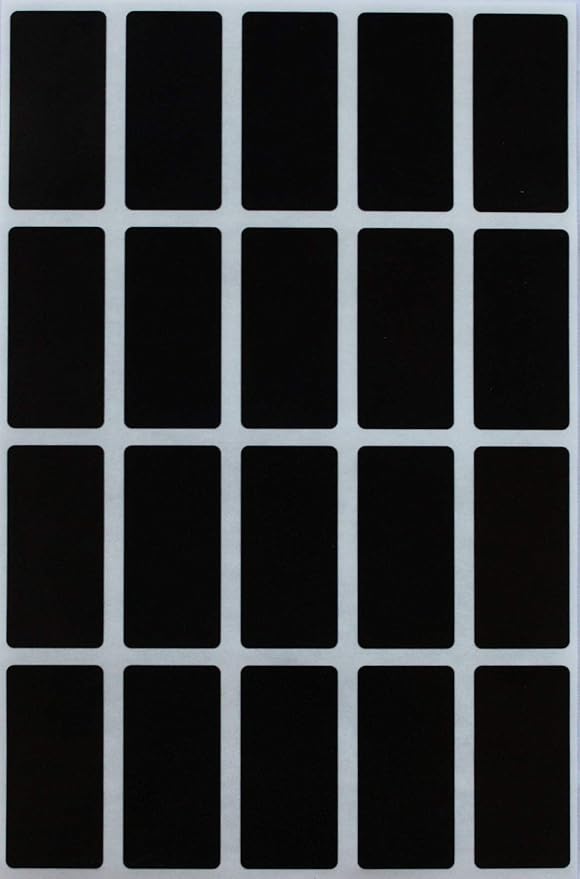 Royal Green Rectangle Sticker Black Colored File Stickers 1.57 inch x 0.75 inch (40mm x 19mm) - 1000 Pack - 5 Cases