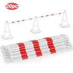 RoadHero 20 Pack 4 FT to 6.9 FT Retractable Cone Bar, Expandable Traffic Cone Bars for Parking Lots, Extendable Barricade for Road Construction, White and Red, Cone Not Included