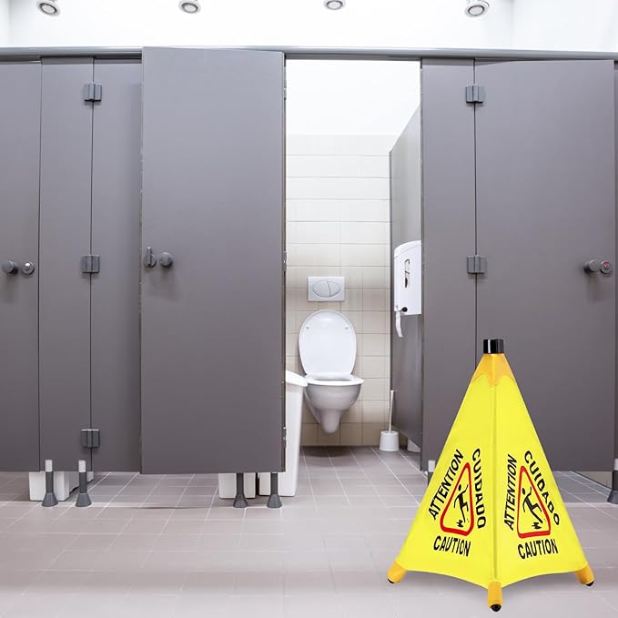 20 Pcs Pop up Wet Floor Sign with Storage Tube 20 Inch Wet Safety Signs Commercial Caution Safety Cone Pop up Caution Sign for Commercial Stores Grocery Restaurant Restroom Office Use