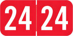 2024 Year Stickers, Doctor Stuff 2024 Chart Stickers, Red Color Coded, STS/SFI Style, USA Made Year Labels for End Tab File Folders, 500/Roll, 1 Roll, 3/4" x 1-1/2"