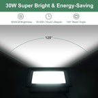 GLORIOUS-LITE LED Flood Lights Outdoor, 100W 10000LM Outside LED Work Light with Plug, 6000K Daylight White, IP66 Waterproof Portable Spot Security Lights for Garage, Yard, Garden, Playground(2 Pack)