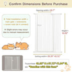 Lumizone Extra Tall Cat Gate 61.02" High Pressure Mounted Extra Wide 2025 New (17 Sizes) 1.37" Gap No Drilling Auto-Close One-Handed Operation Tall Pet Gate for Dogs(White, 61.02" H x 38.39"-42.51" W)