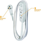 Woods Yard Master Extension Cord - Flexible Power for Patio & Landscape Use - Light Duty - SJTW Extension - 16 Gauge - 3 Prong - Beige - 40 Foot