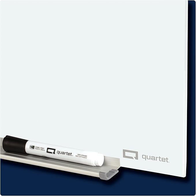 Quartet Magnetic Glass Dry Erase White Board, 4' x 3' Anti-Glare Whiteboard for Wall, InvisaMount Frameless, White (Q014735F01IMW)