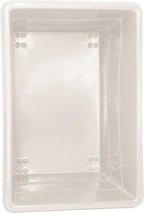 Global Industrial 20 Bushel Plastic Bulk Box Truck, Steel Chassis Base, 1200 lbs. Capacity, 4" Non-Maring Rubber Casters, White, 50-2/5"L x 34-3/5"W x 35-3/5"H