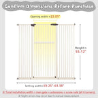 Lumizone Extra Tall Pet Gate 55.12" High Pressure Mounted 59.25"-63.38" Extra Wide (9 Sizes) 1.37" Gap for Cat Dog Stairs Doorway Hallway No Drilling Auto-Close (59.25"-63.38" W, Cream White)