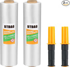 2 Rolls Stretch Wrap 15"x1000 Feet Stretch Film Shrink Wrap Packing Moving Suppliers for Shipping Moving Suppliers Packing Pallet Wrapping Surface Protection 60 Gauge (2 Rolls)