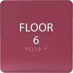 6" X6" Floor 6 Sign - ADA Compliant Tactile Graphics Grade 2 Braille Text Acrylic Wall Signs - Directional Assistance, Floor Number Safety Sign for Office, school Hospital, Apartment