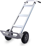 LEADALLWAY Aluminum Hand Trucks Heavy Duty with 10“ Rubber Inflatable Wheels,2 Wheel Dolly 550lbs Capacity