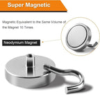 DIYMAG 6 Packs Magnetic Hooks,170 Lb Heavy Duty Neodymium Magnets for Refrigerator, Strong Cruise Ship Essentials Hook for Hanging, Magnetics Hanger for Grill